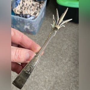 Vintage England Silver Plate Sugar Ice Cube Chicken Claw Tongs 6 1/4 inches